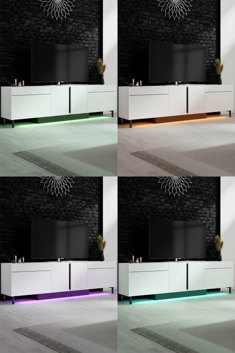 Hanah Home Paris Soporte para TV Blanco con Iluminación LED